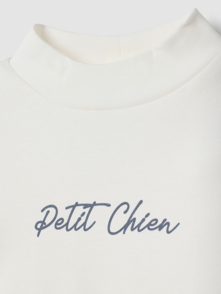 White pure organic cotton high-neck printed T-shirt_3
