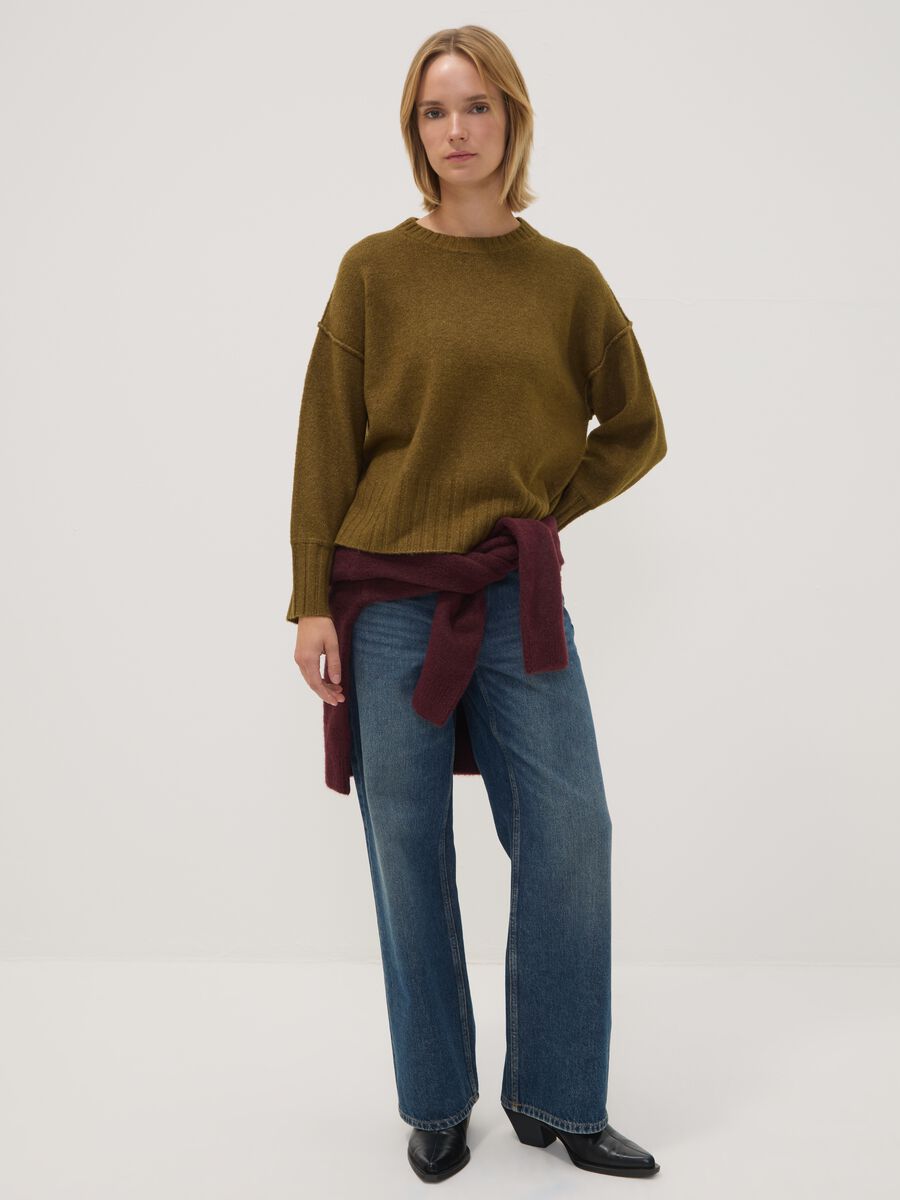 Green stretch-fabric oversized top_2