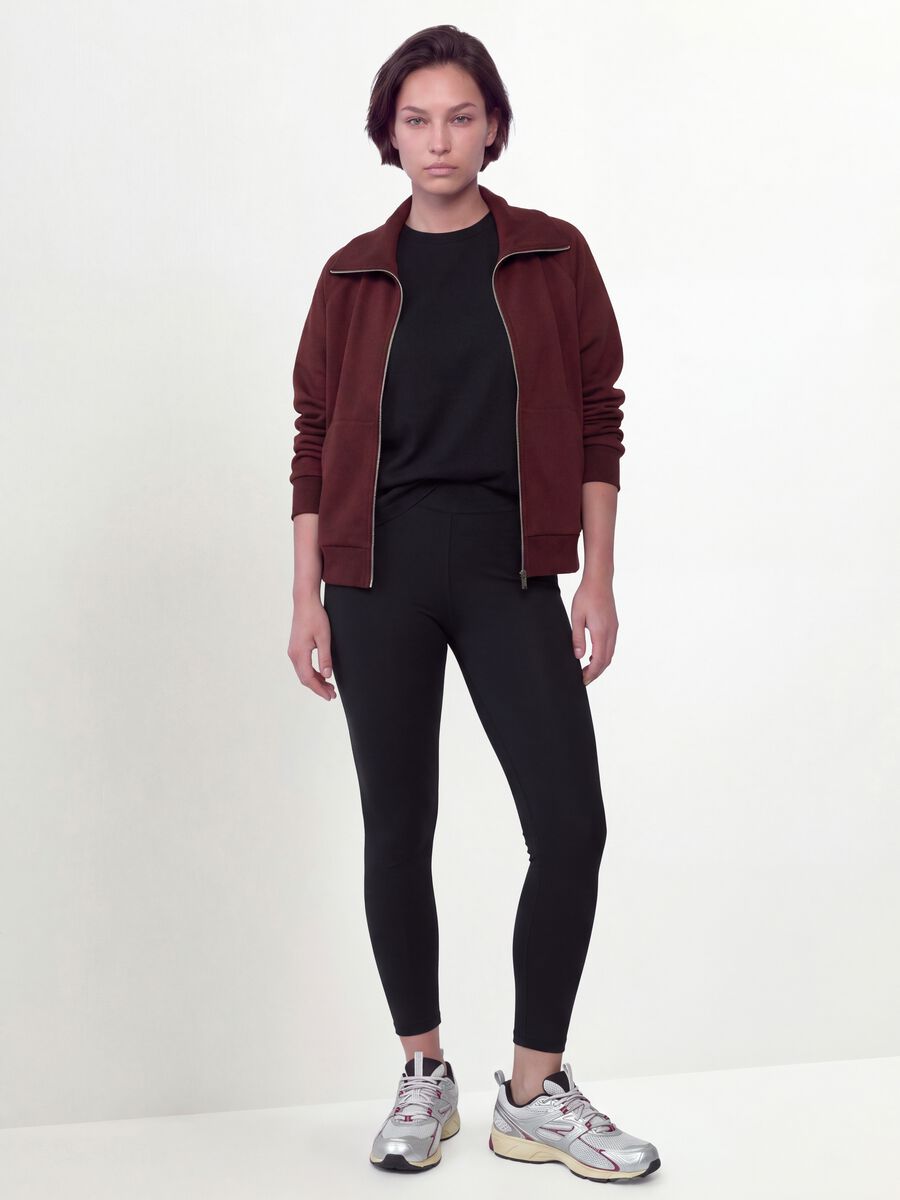 Black skinny-fit stretch cotton leggings_0