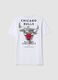 White pure cotton T-shirt with Chicago Bulls print_2