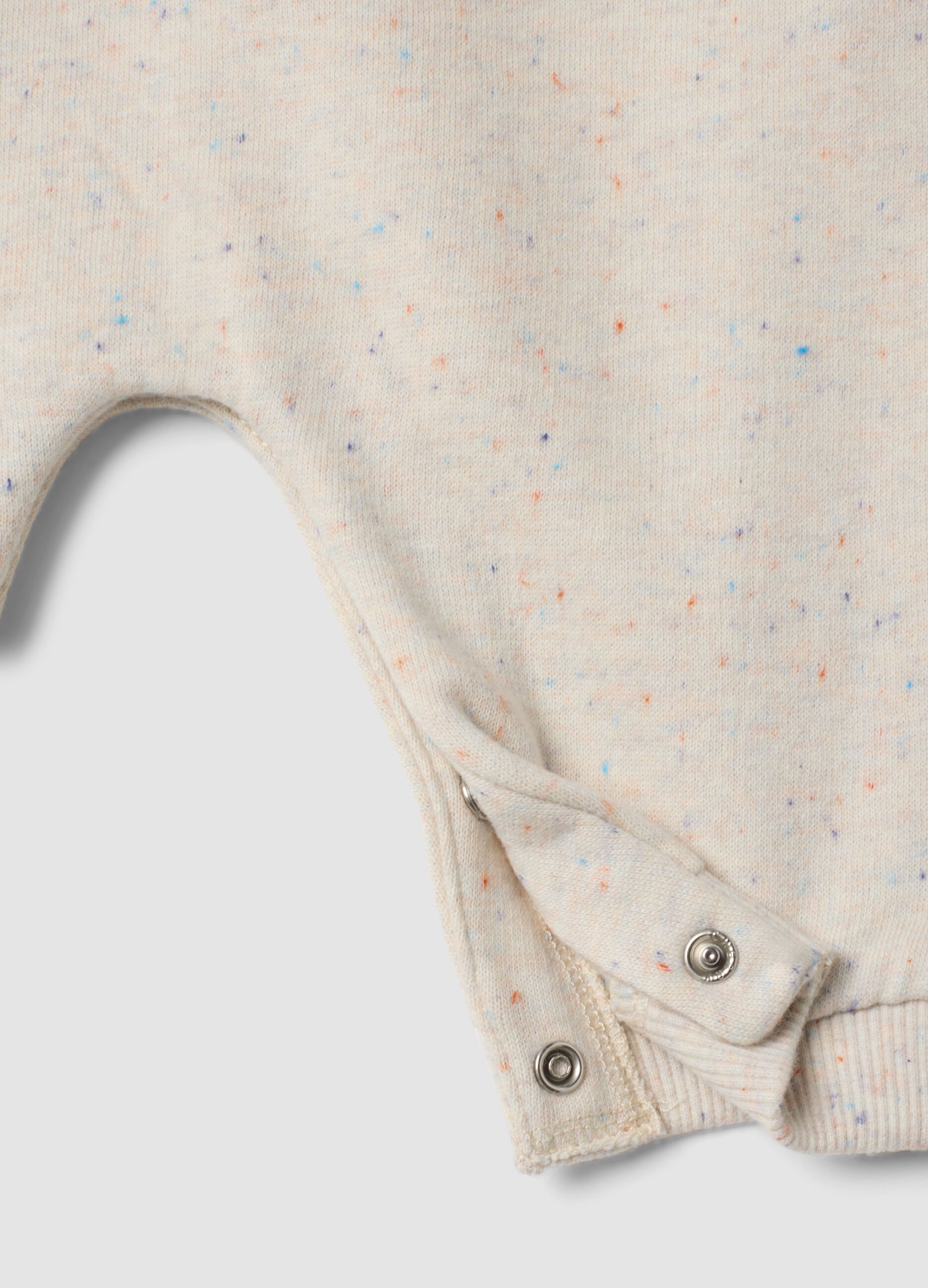 Tutina beige in misto cotone organico con bottoni