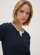Blue long-sleeved pure cotton crew-neck T-shirt_2