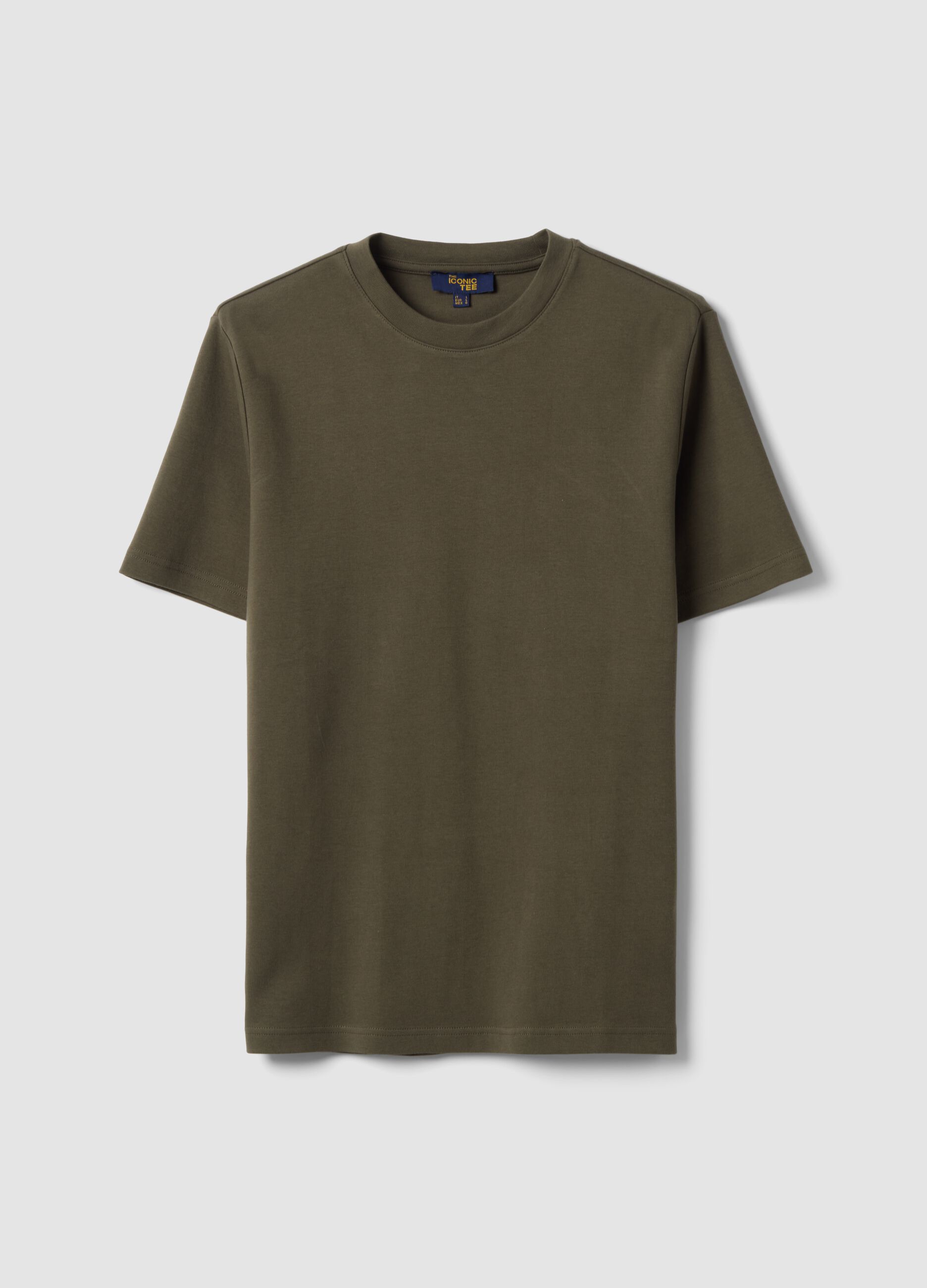 تي شيرت The Iconic Tee أخضر من قطن خالص بأكمام قصيرة وقصّة عادية