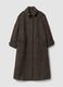 Cappotto lungo marrone e grigio in misto lana over fit_0