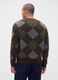 Diamond-patterned brown sweater in wool and alpaca blend_1
