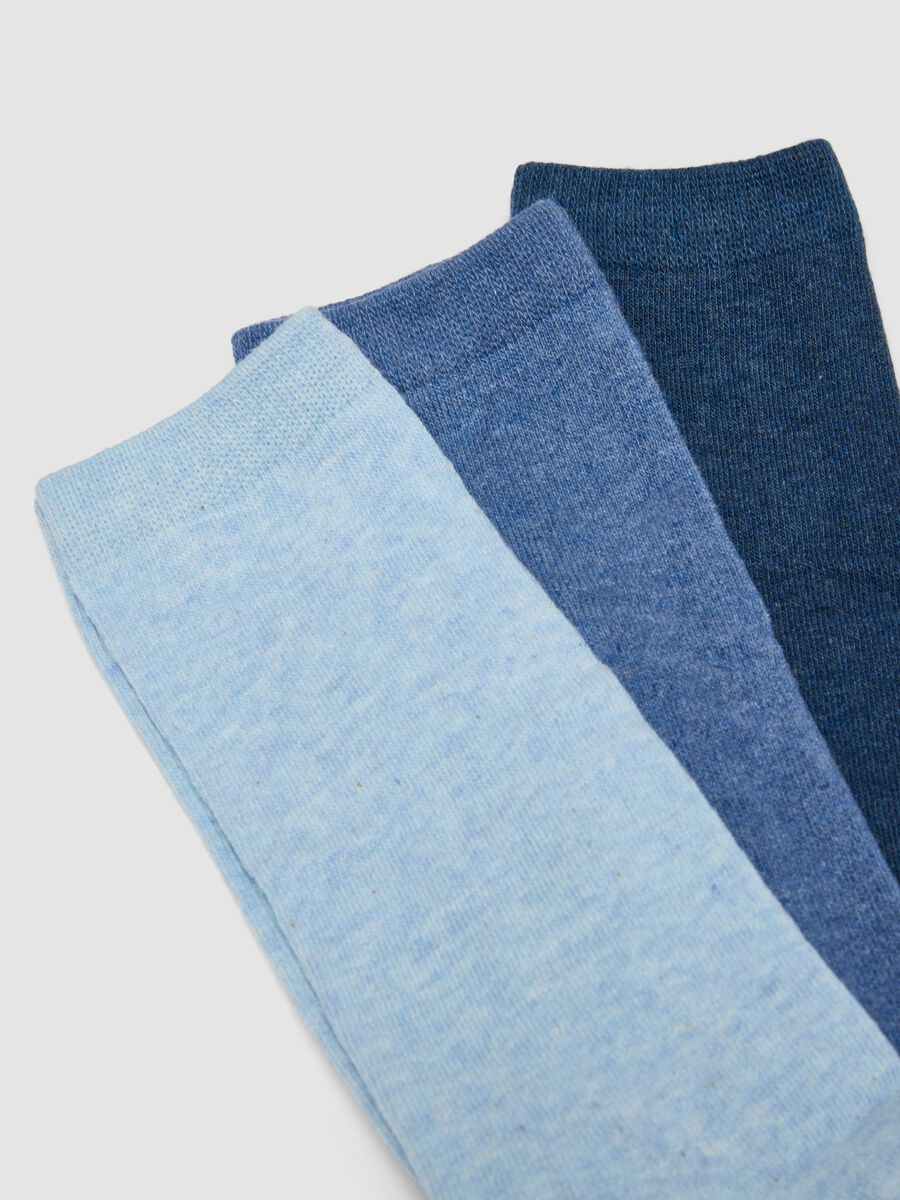Pack of 5 long blue socks in stretch organic cotton_1