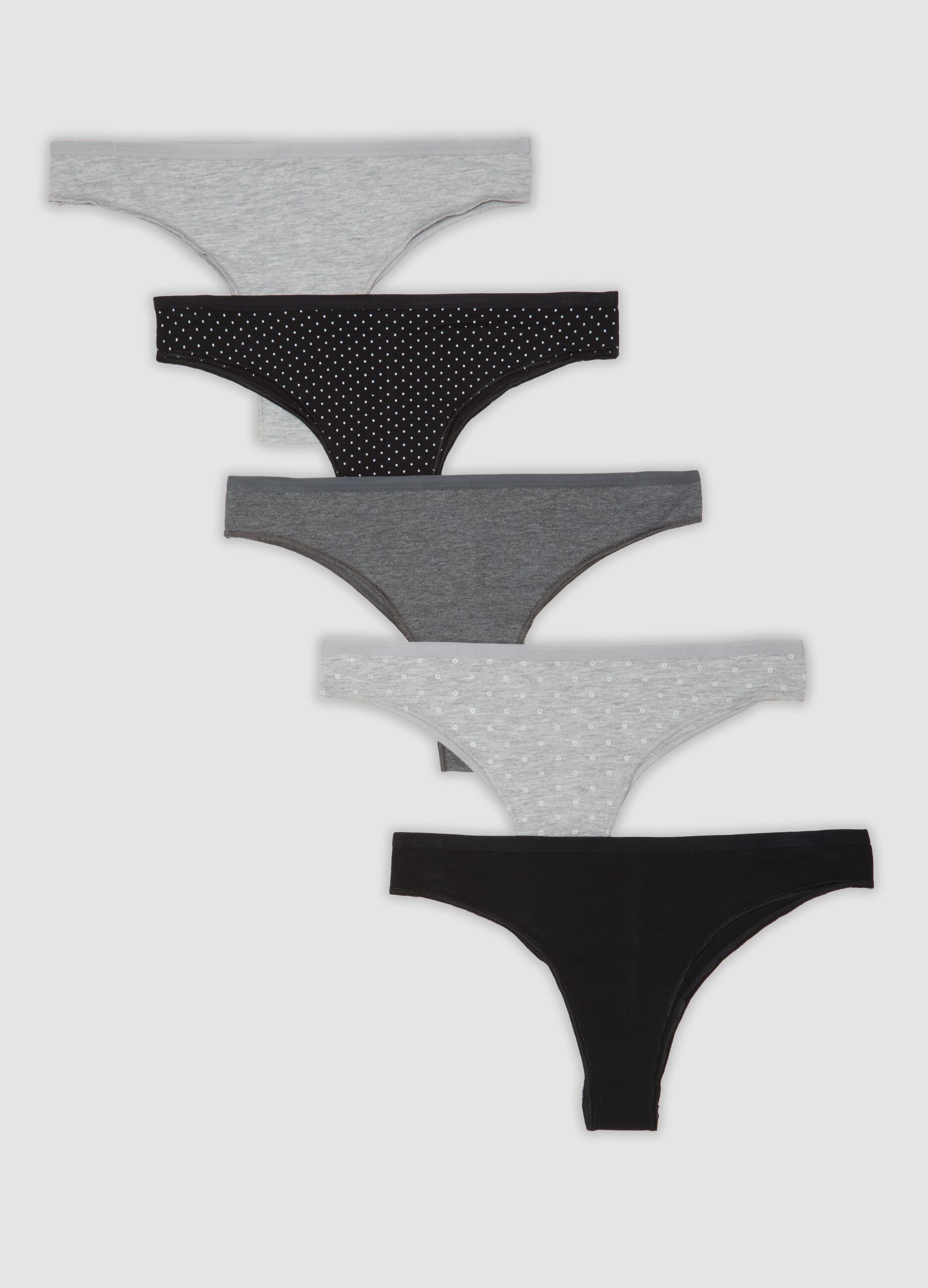 Pack of five black stretch briefs