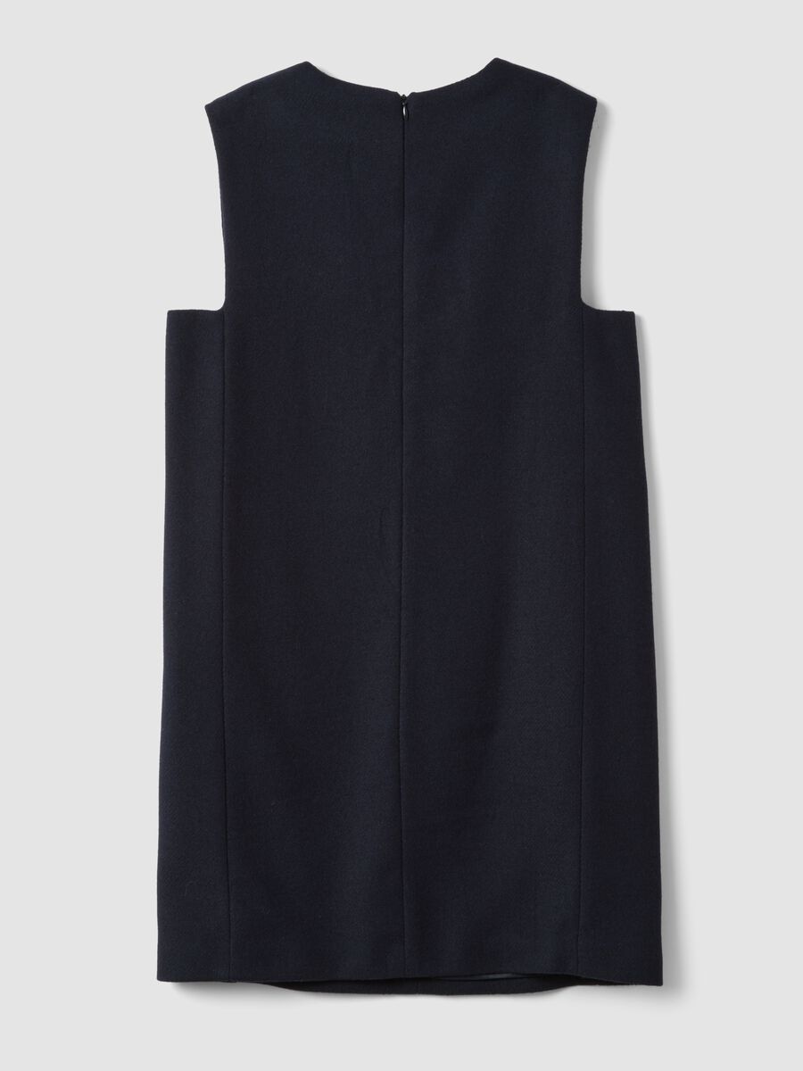 Blue sleeveless wool-blend dress, regular fit_6