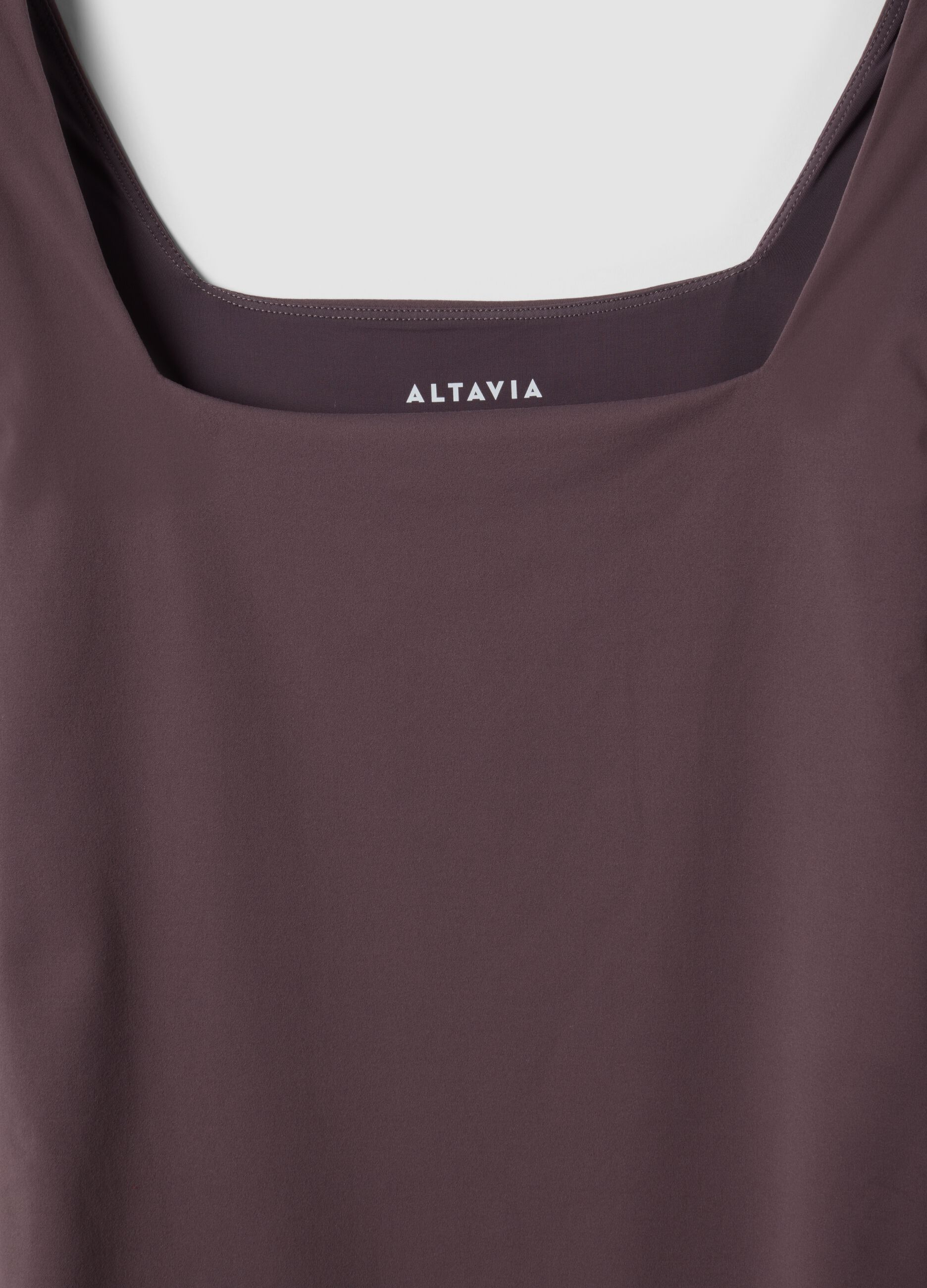 Mauve breathable stretch bodysuit with wide neckline ALTAVIA STUDIO