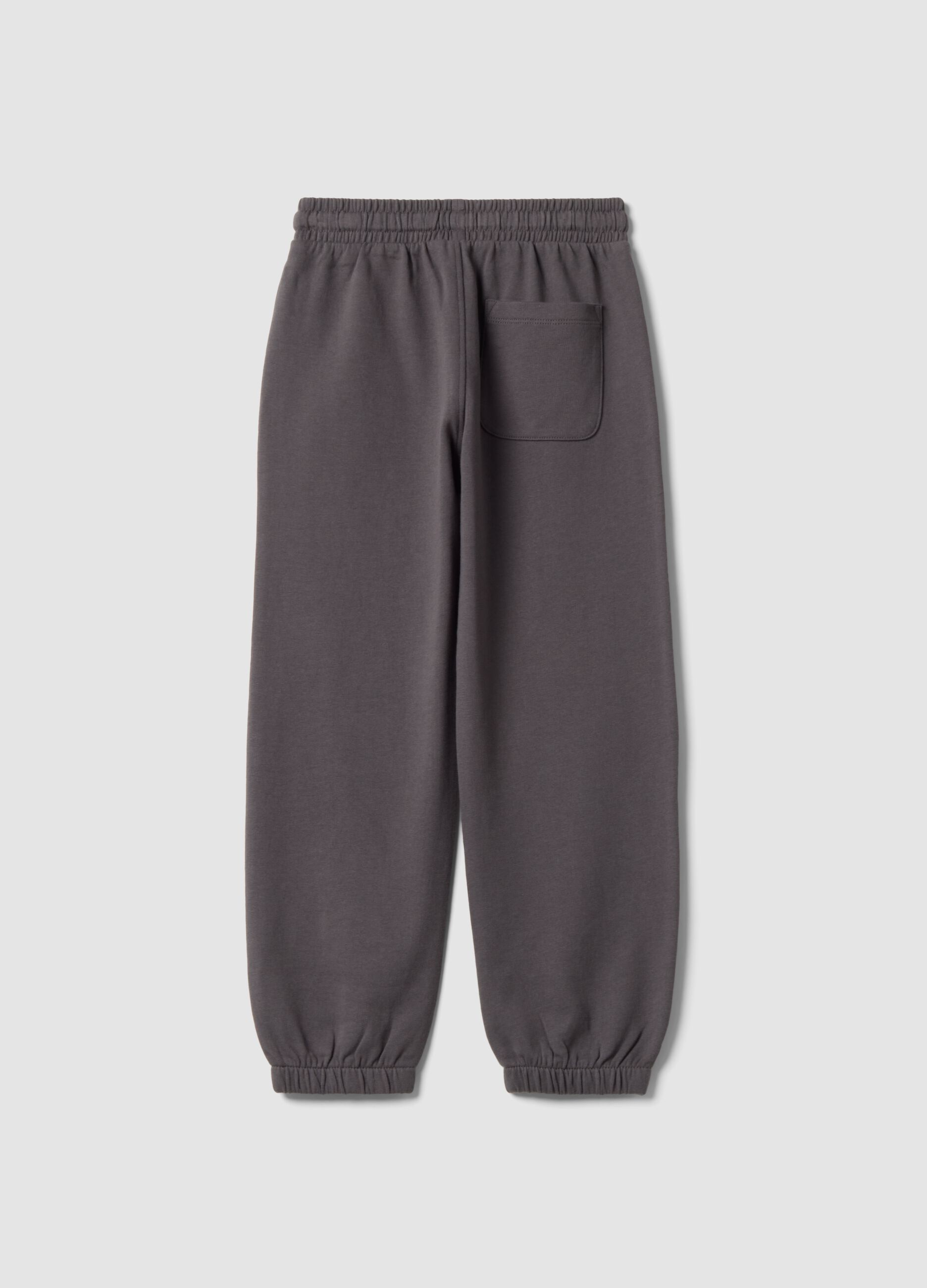 Pantaloni jogger grigi in puro cotone organico