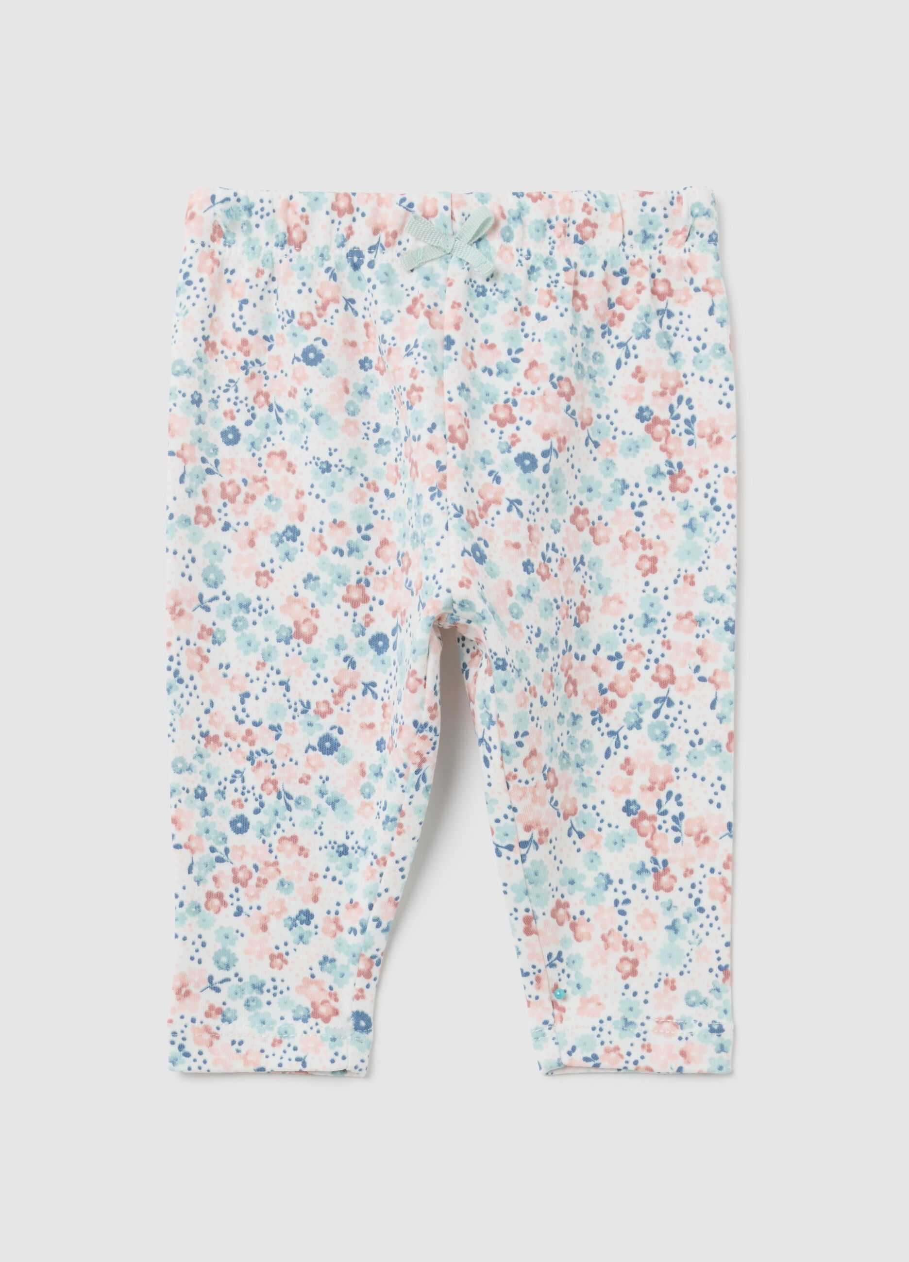 Baby Girl's Slim Fit Multicolour Pure Cotton Leggings