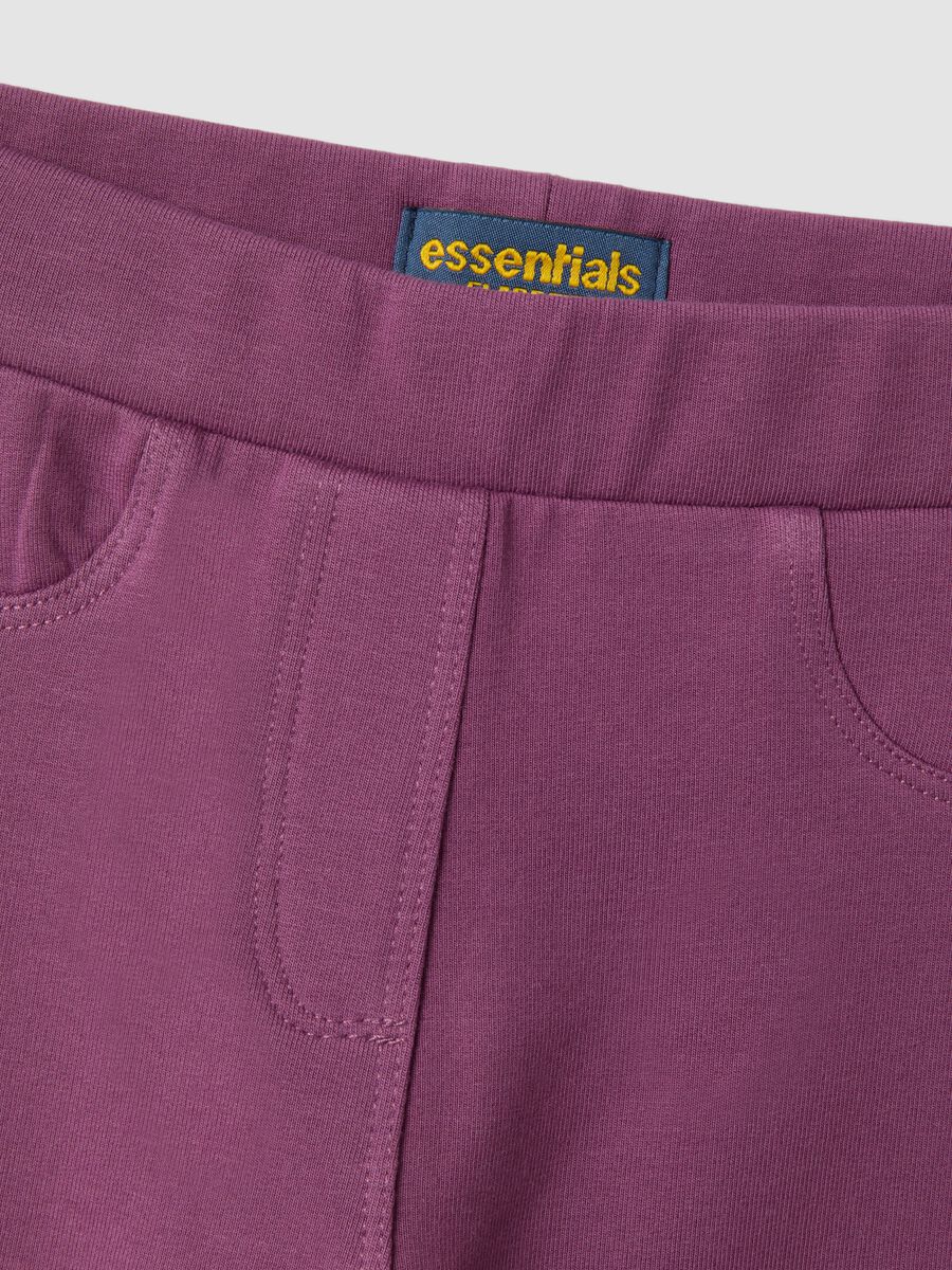 Purple flare treggings in stretchy organic cotton_3