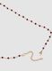 Pink necklace with embroidered heart pendant_2