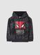 Felpa grigio scuro in misto cotone con cappuccio e stampa MARVEL Spider-Man_0