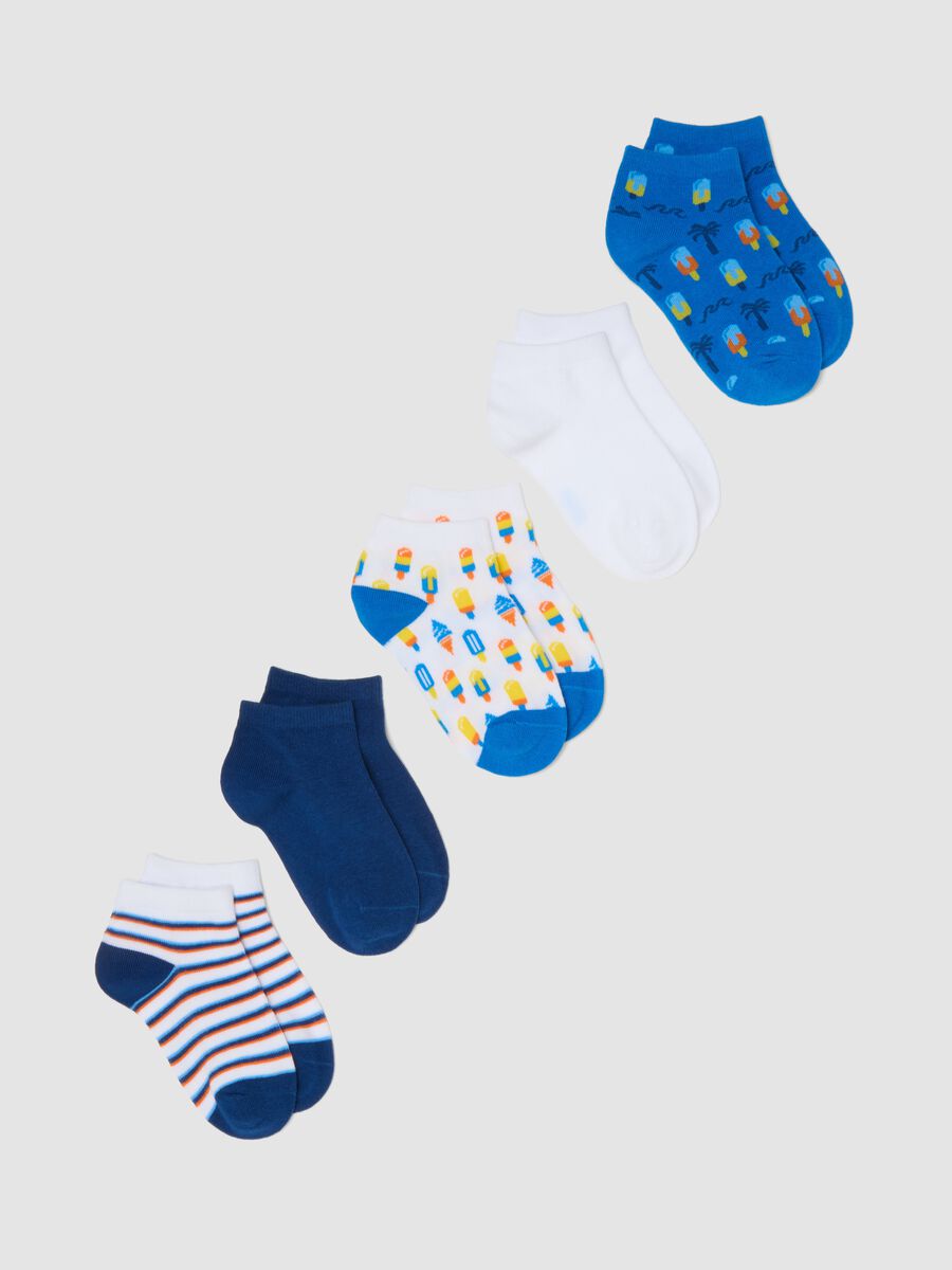 Kids&rsquo; multicolour stretch cotton-blend socks multipack_0