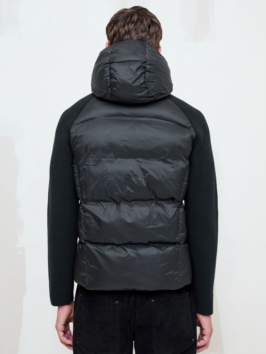 Black Padded Knit Jacket_4