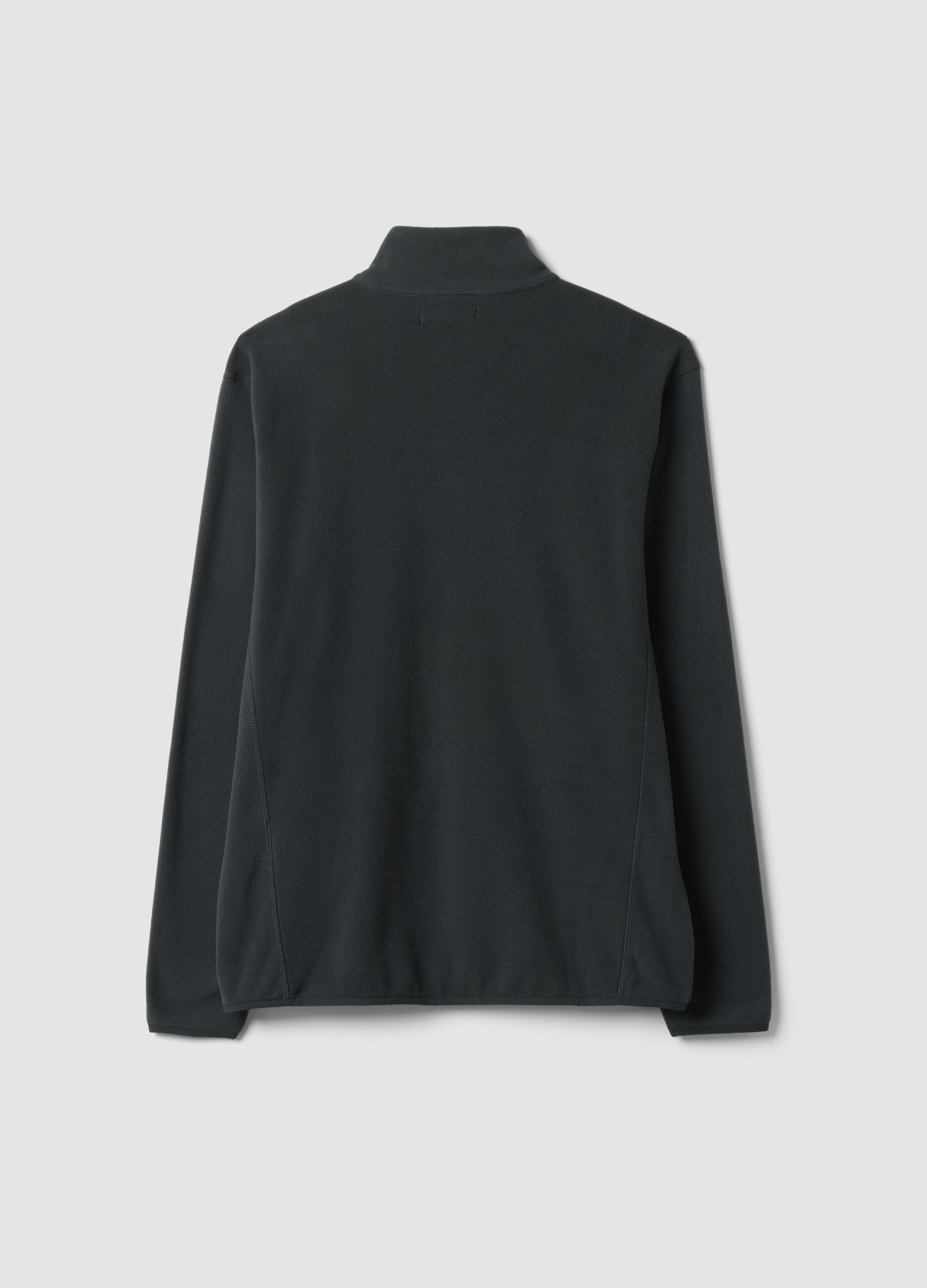 Felpa grigia con colletto e zip regular fit in pile