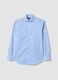 Blue and white striped pure cotton regular-fit shirt_4