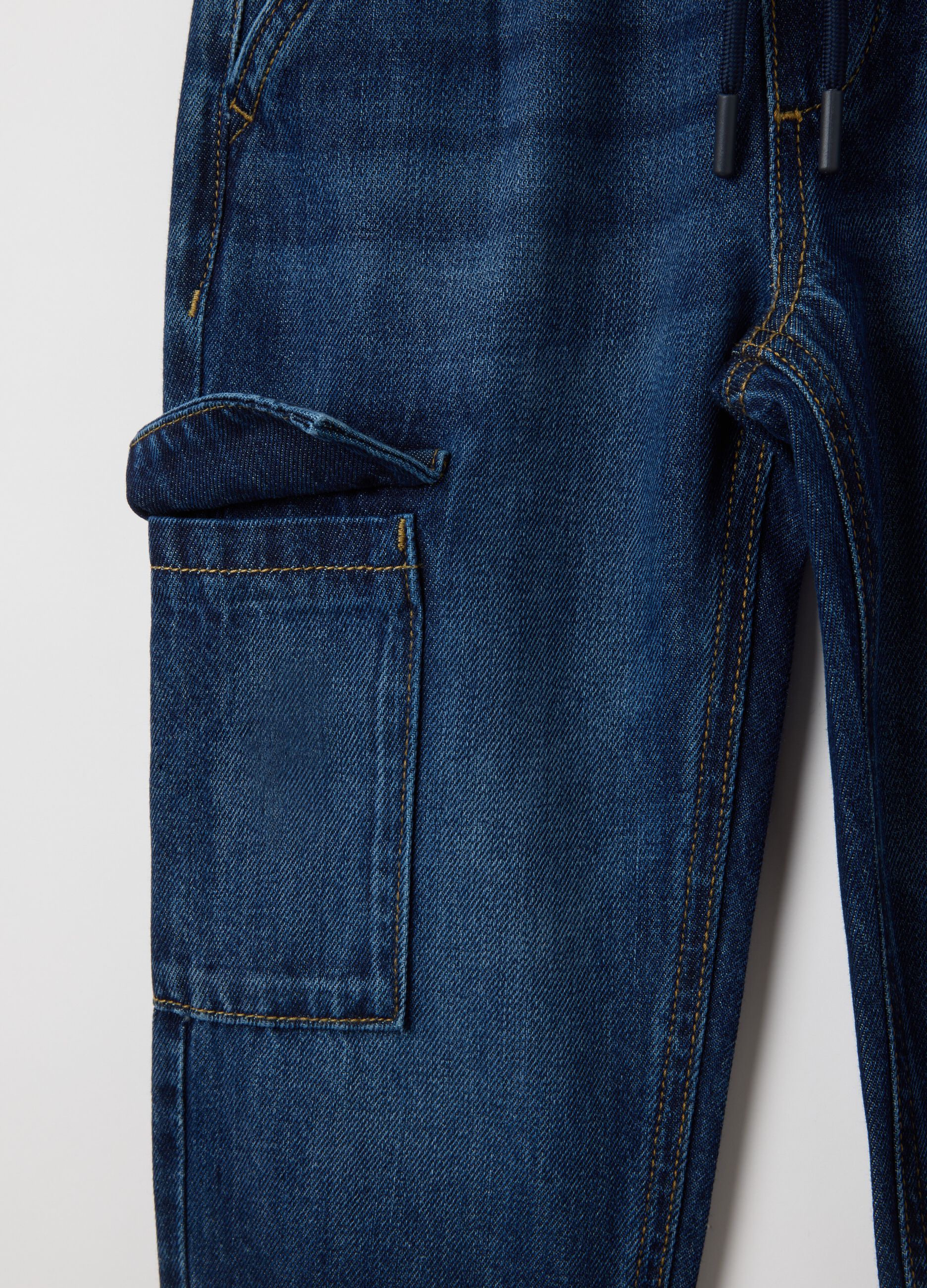 Kids' Blue Cotton Blend Trousers