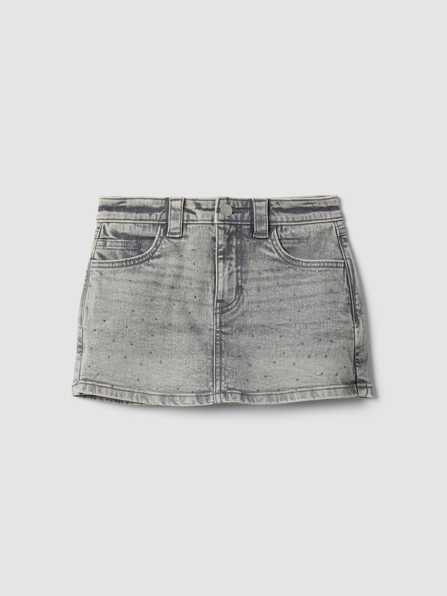 Girls&rsquo; grey stretch-cotton skort, regular fit_3