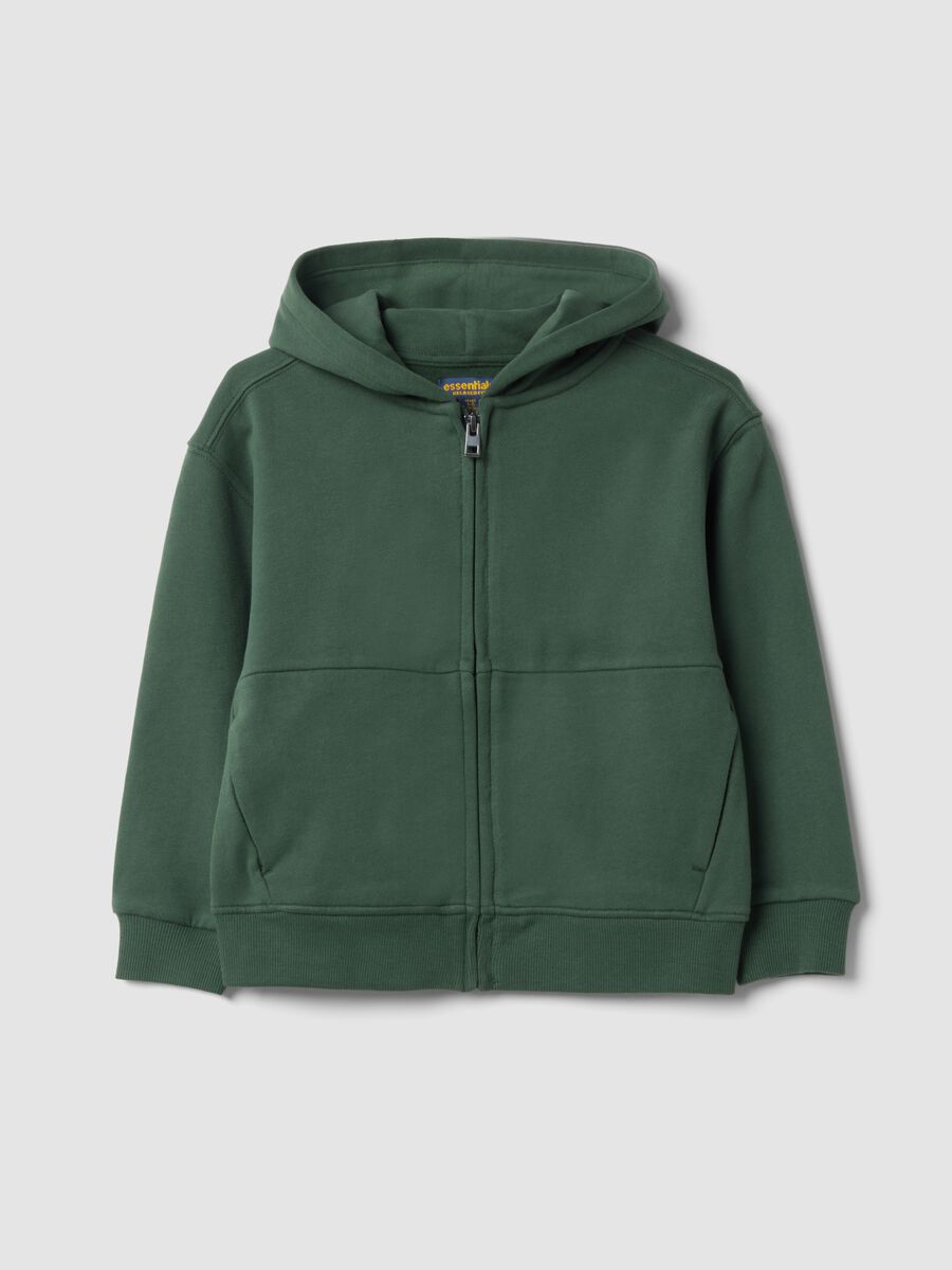 Green organic cotton hoodie in a relaxed fit_0