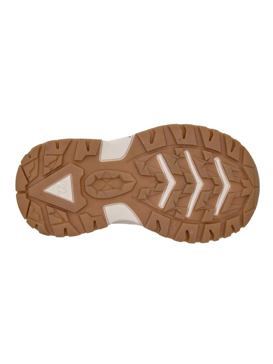 Blue and brown sporty baby shoes with double Velcro fastening_1