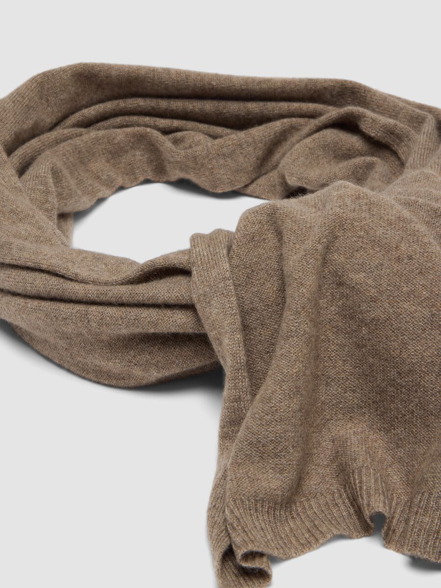 Beige pure cashmere scarf_1