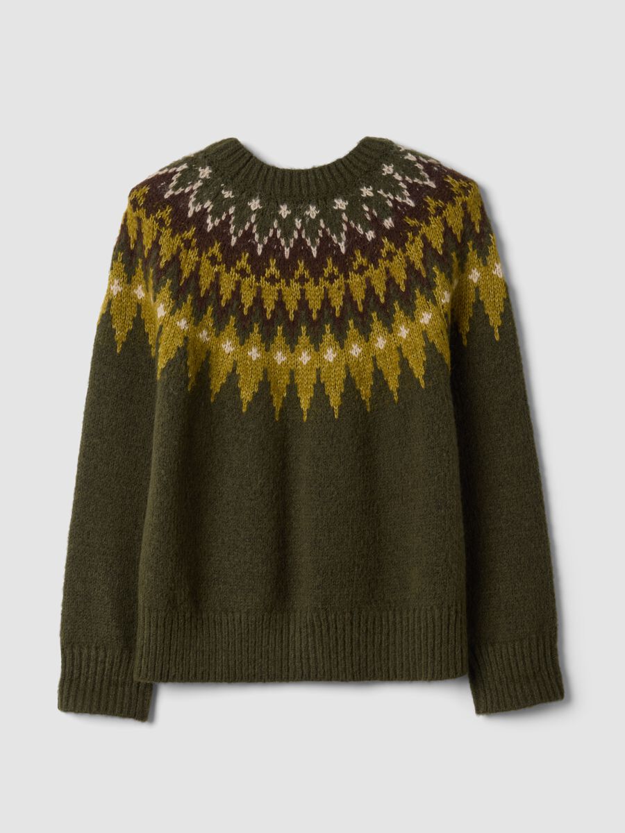 Maglia verde jacquard girocollo_6