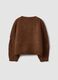 Brown knitted crew-neck cardigan_1