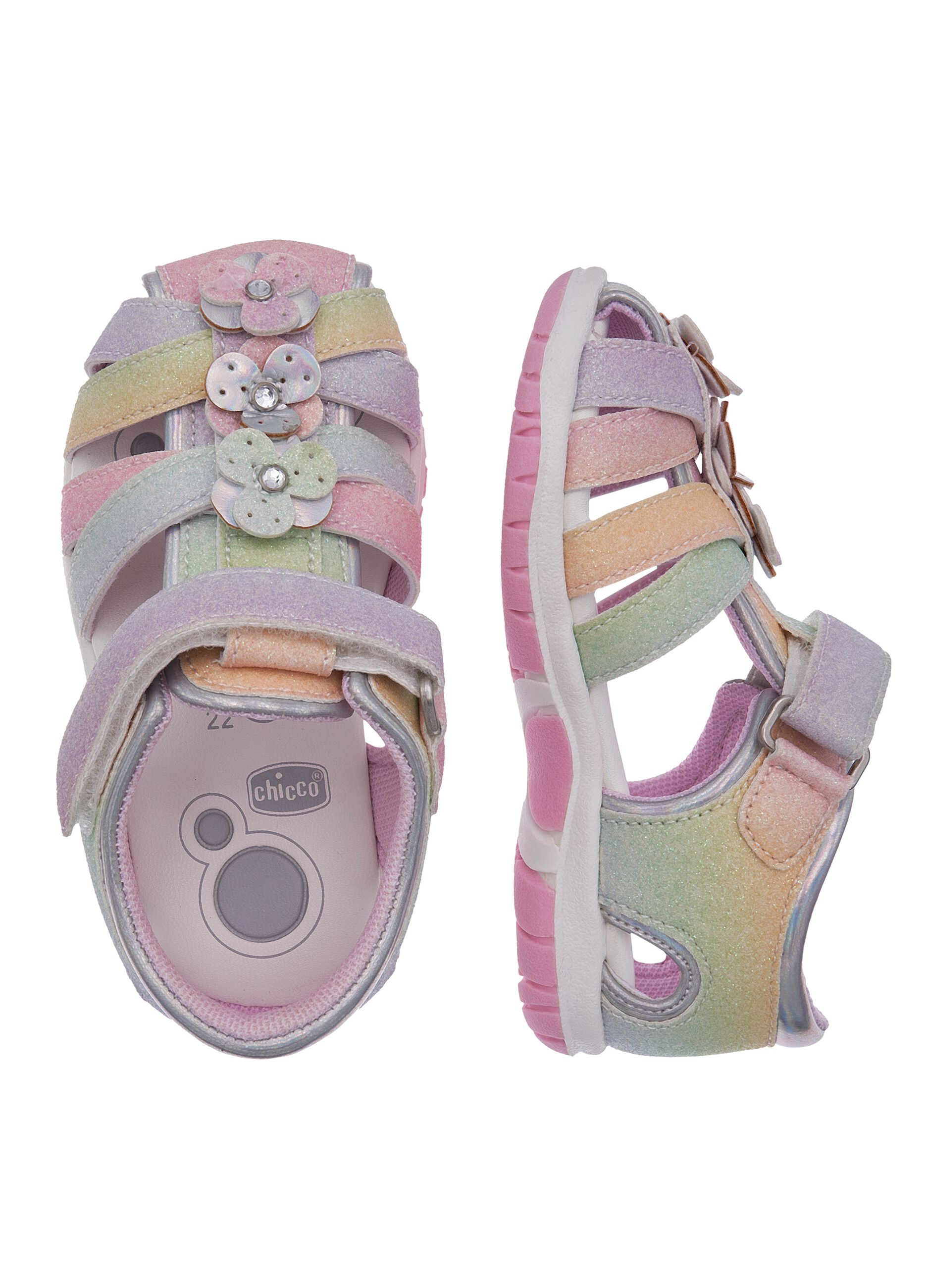 Multicolour girl sandals with velcro
