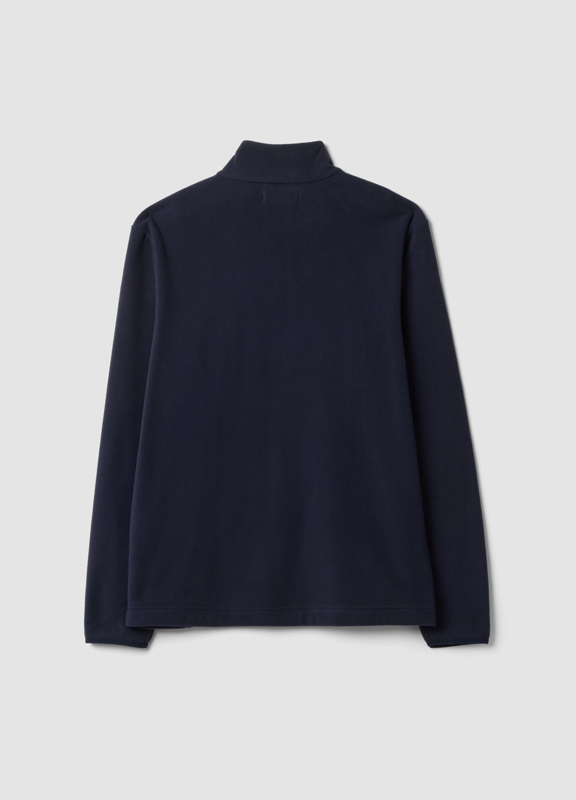 Felpa blu half zip regular fit in pile