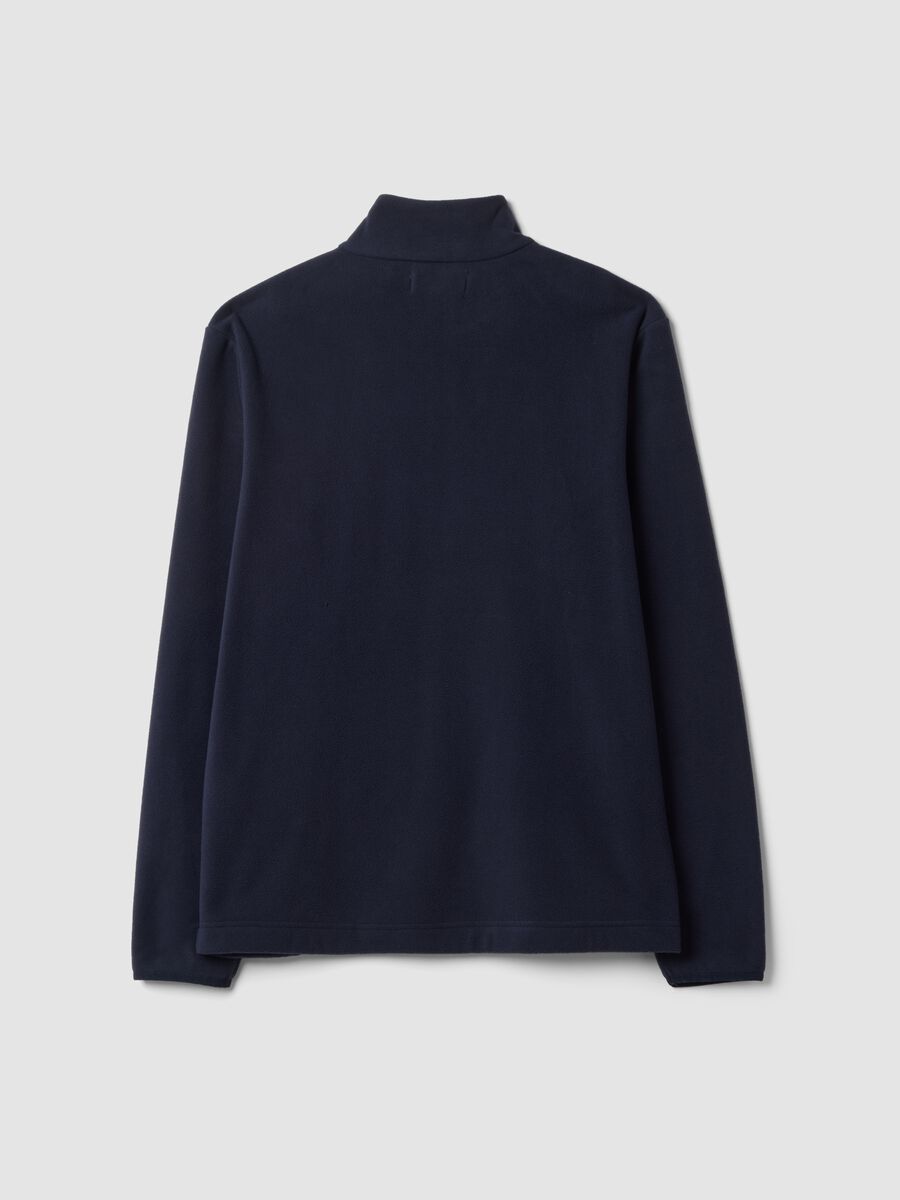 Blue regular-fit half-zip fleece sweatshirt_2
