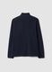 Felpa blu half zip regular fit in pile_2