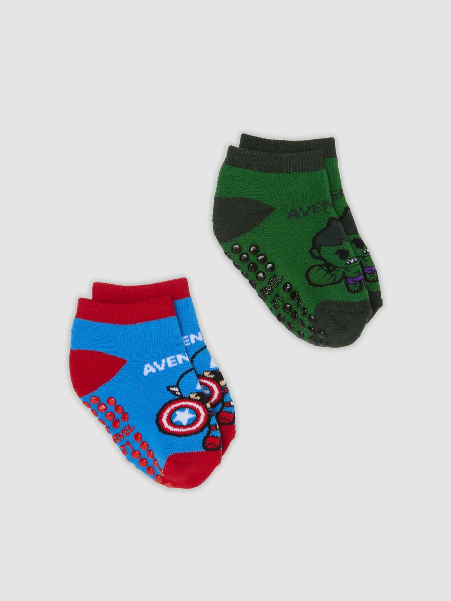 2-pack of anti-slip organic stretch cotton socks with Avengers print_0