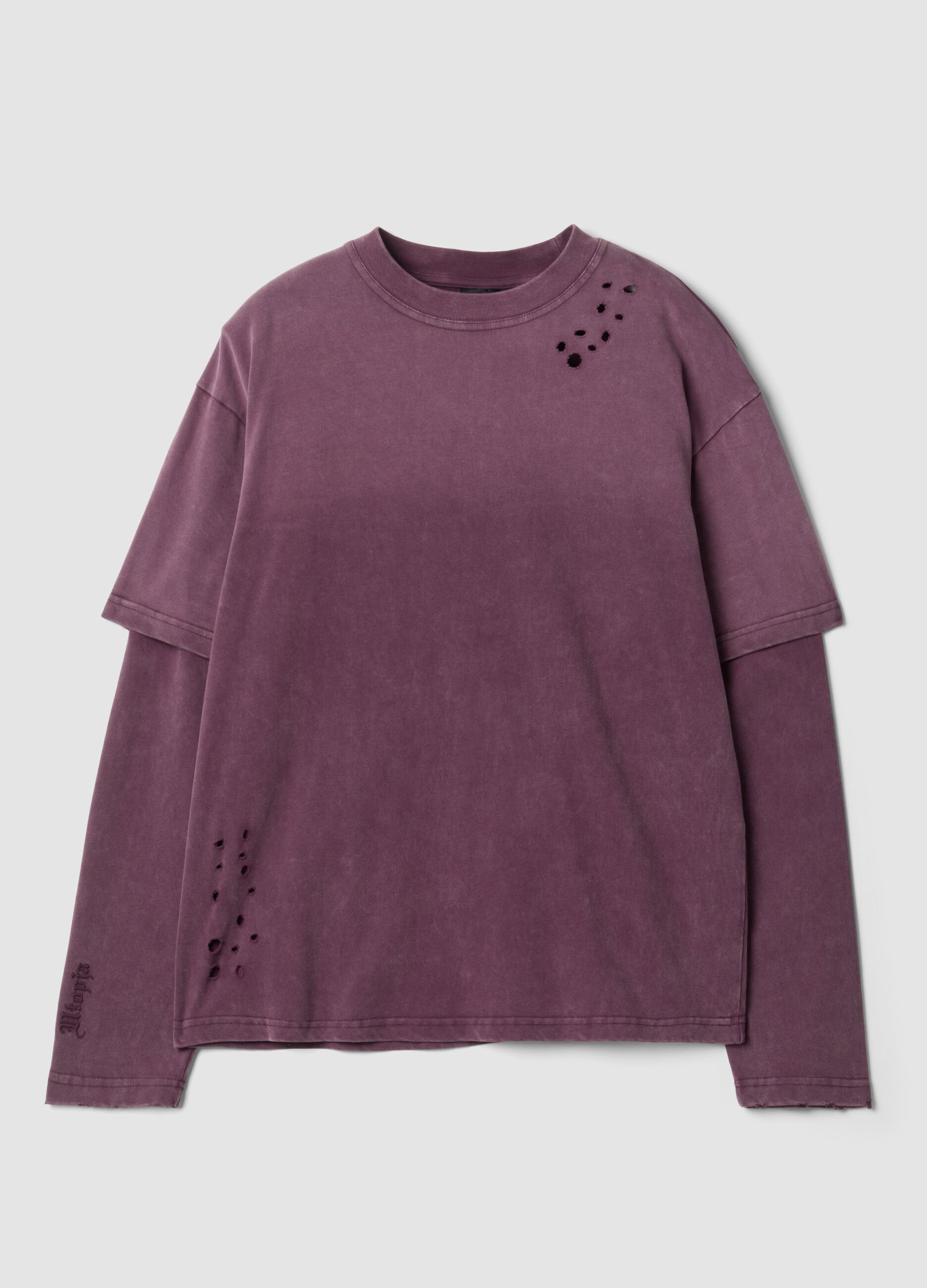Double Longsleeve Sunfaded Wine