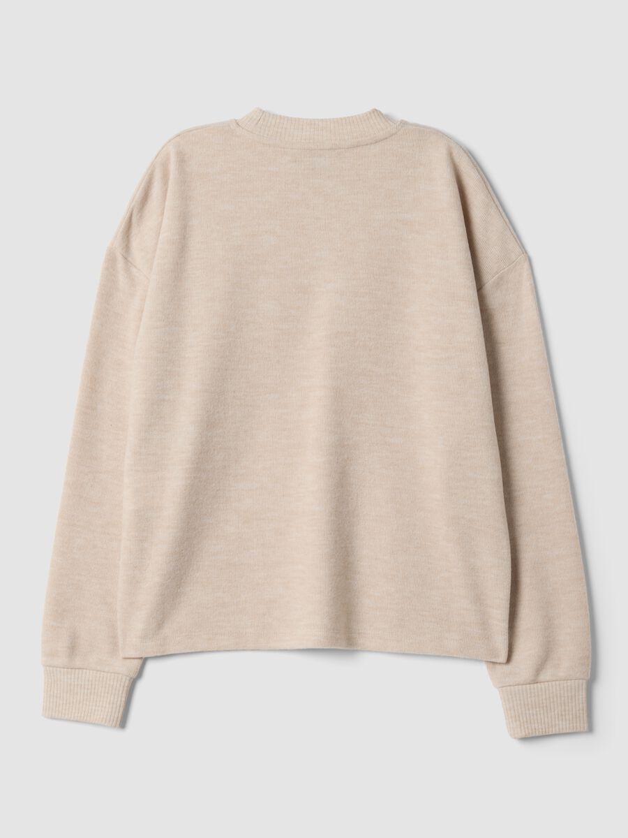 Beige viscose-blend crew-neck jumper, regular fit_2
