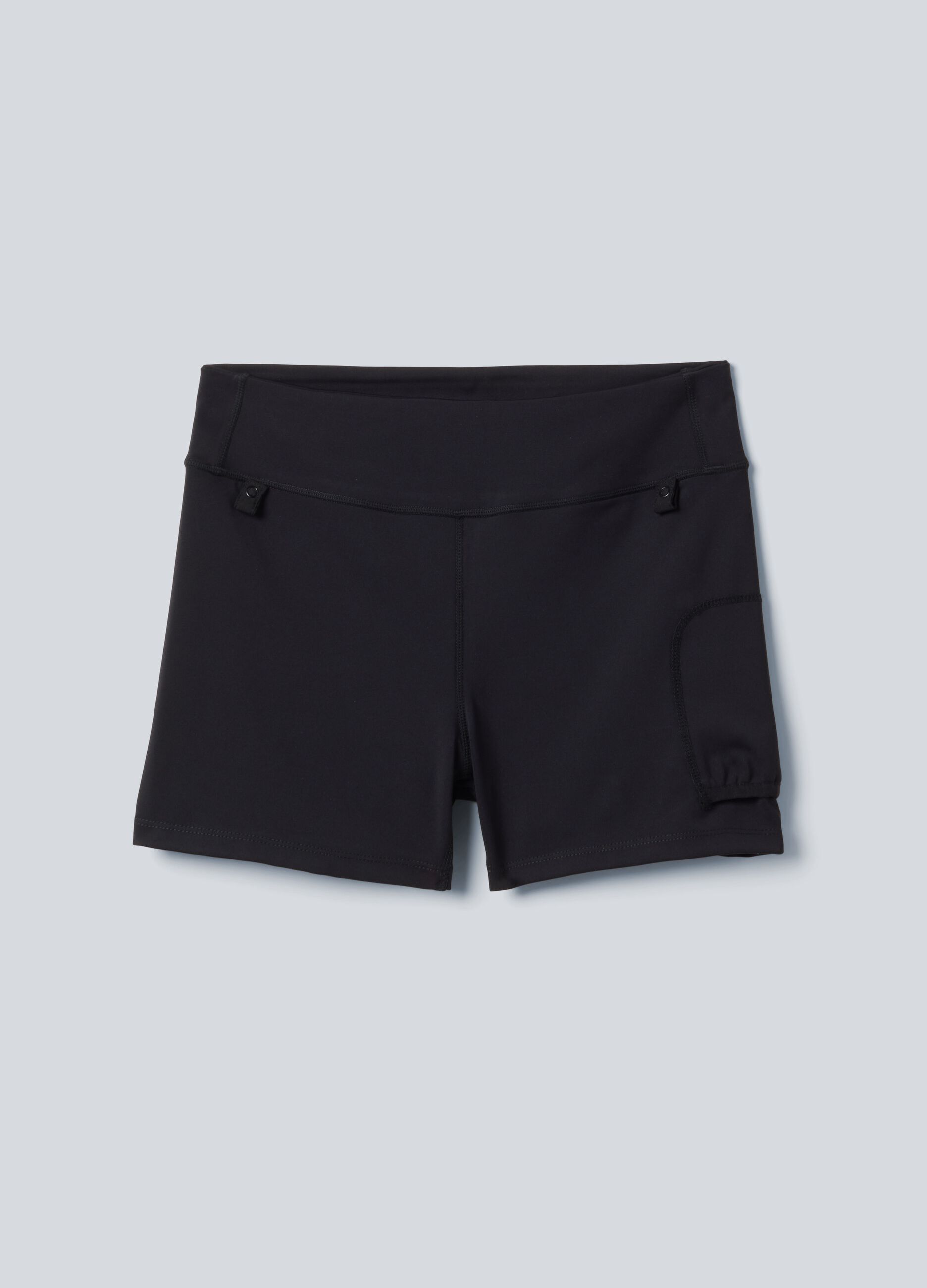 ALTAVIA COURT yellow pleated sports shorts in stretch fabric with removable inner short
