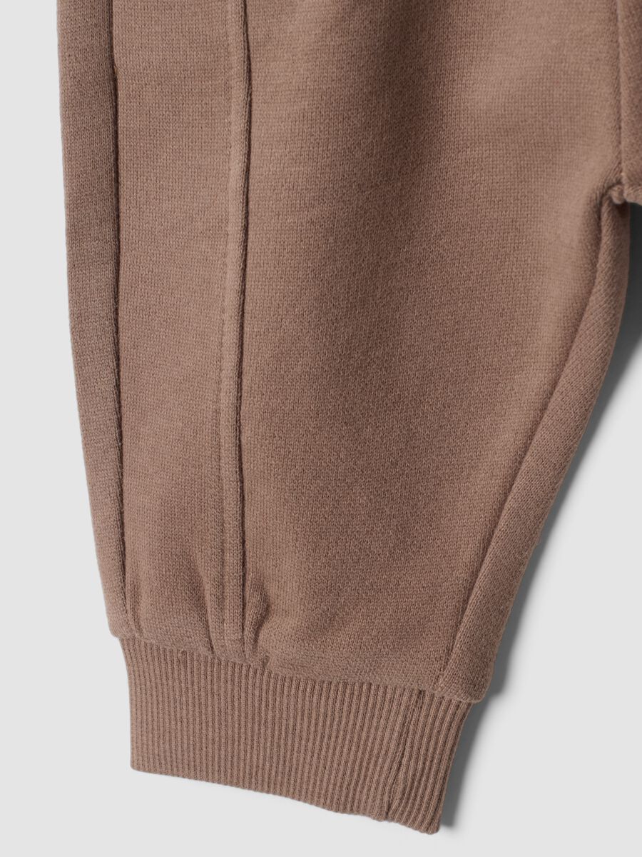 Brown organic cotton trousers with elasticated waist_3