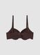 Brown padded stretch-fabric bra_2