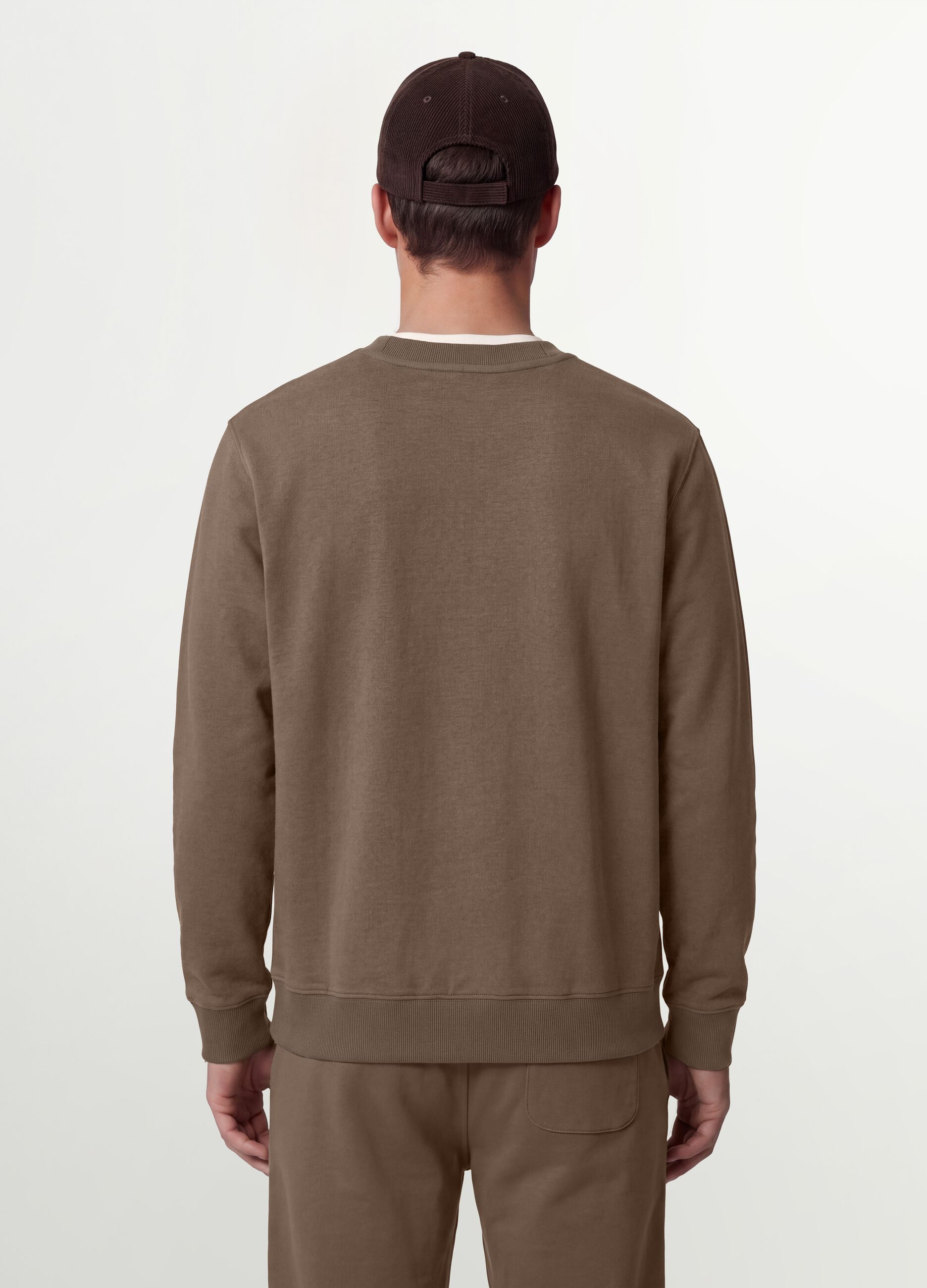 Grey crew neck sweatshirt in cotton blend, regular fit