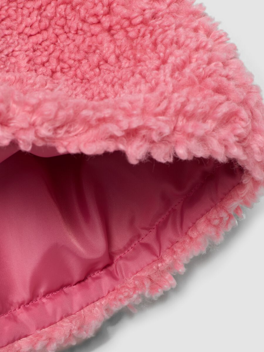 Pink teddy-effect skirt with elasticated waist_3