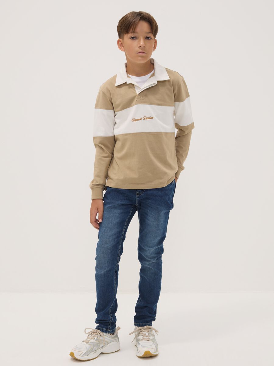 Boys' blue slim-fit stretch cotton jeans_0