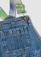Girls&rsquo; blue denim dungarees in pure cotton with colourful braces_2