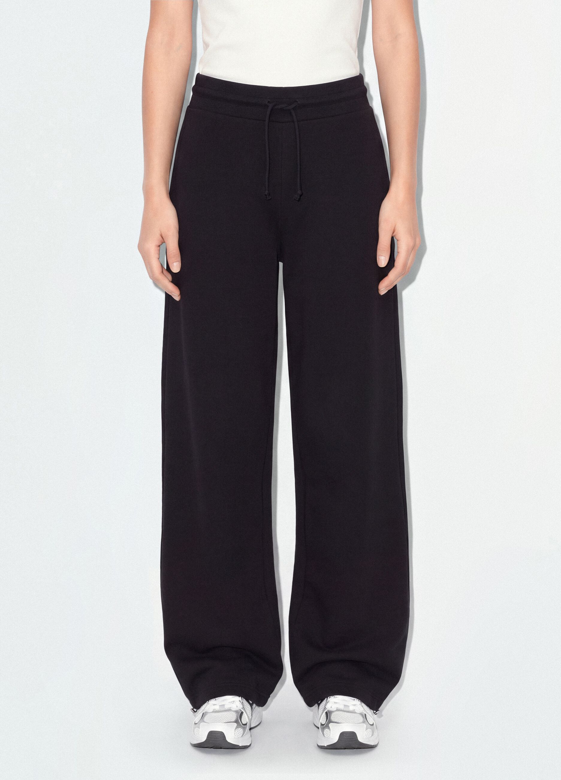 Black cotton-blend baggy-fit joggers