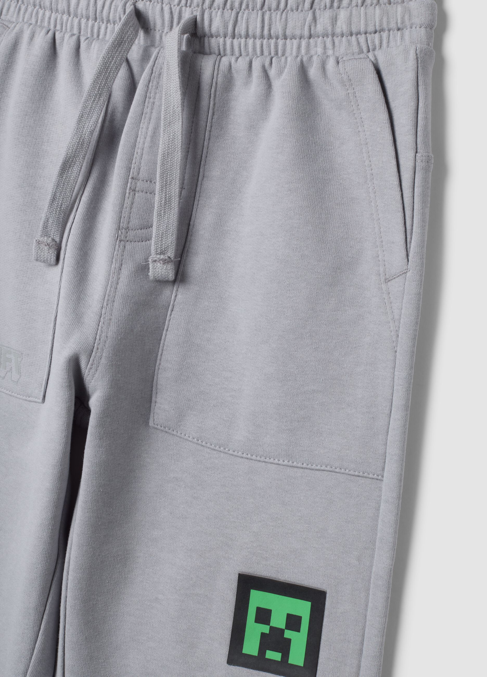 Grey cotton-blend joggers