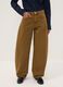 Brown pure cotton barrel-fit jeans_1