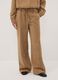 Beige stretch-fabric straight-fit trousers_1