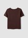 Brown pure cotton T-shirt with buttons, regular fit_5