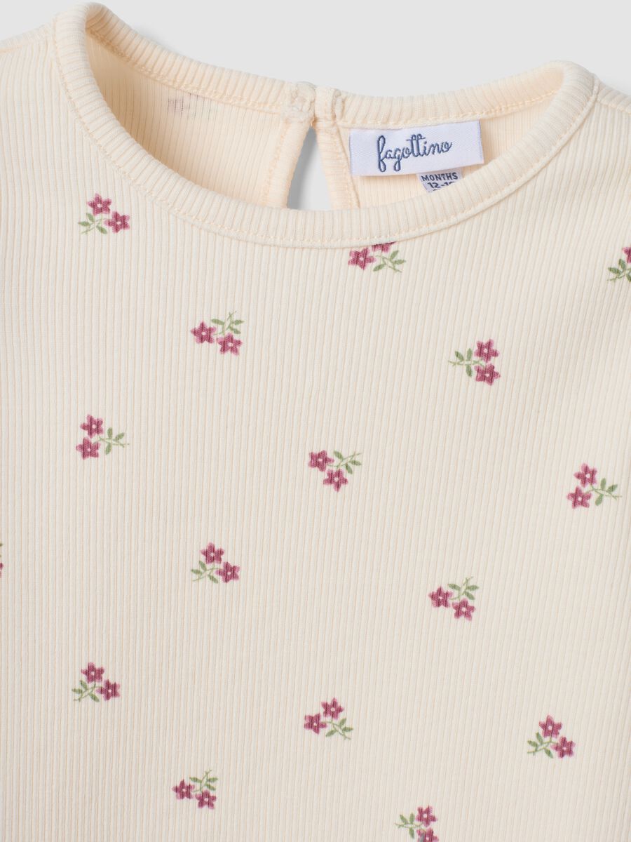 Pink stretch organic cotton crew-neck T-shirt_2