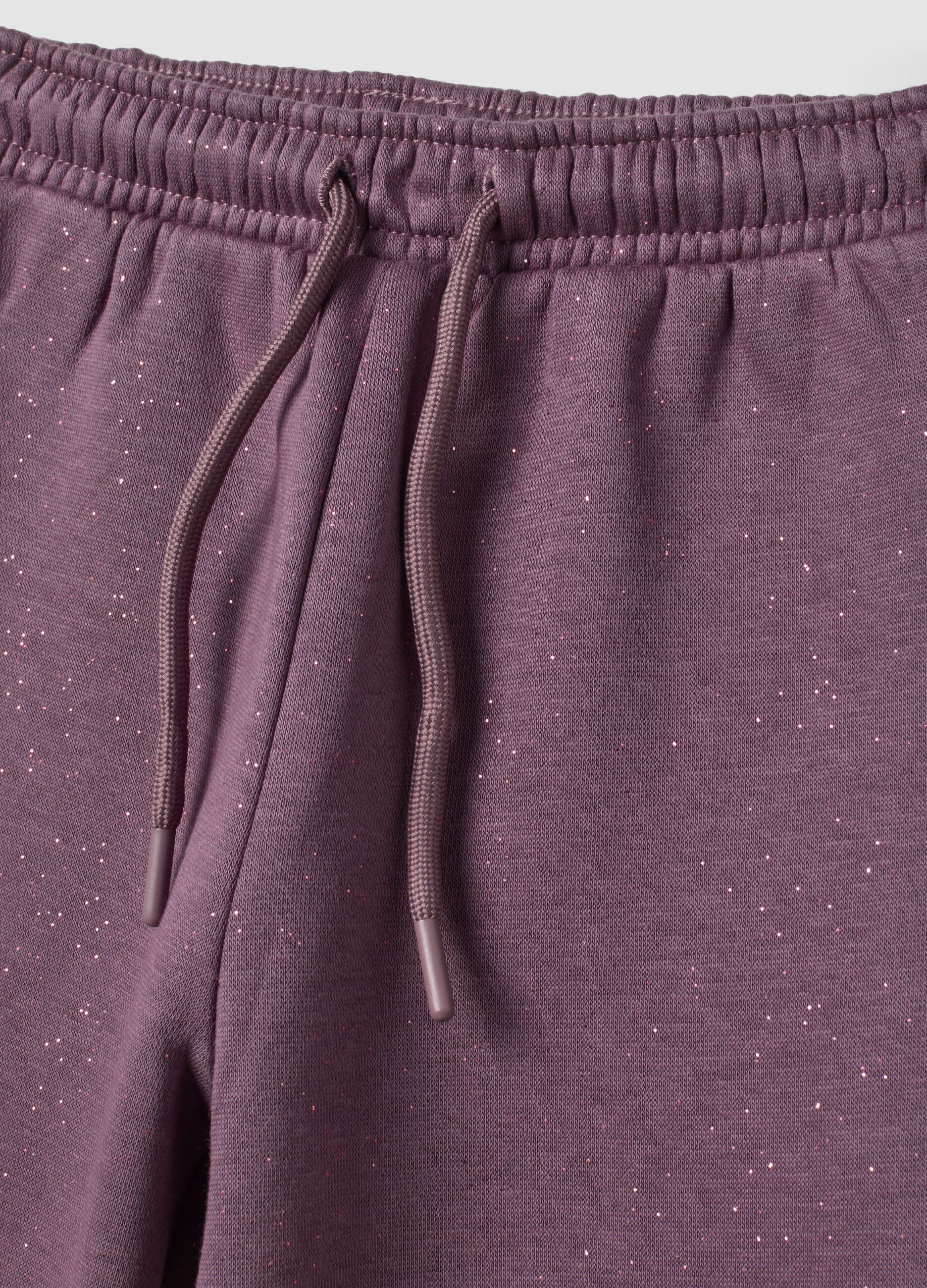 Purple wide-leg joggers with elasticated waistband